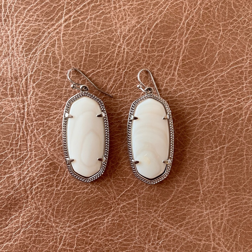 Kendra Scott Cream Dangle Earrings